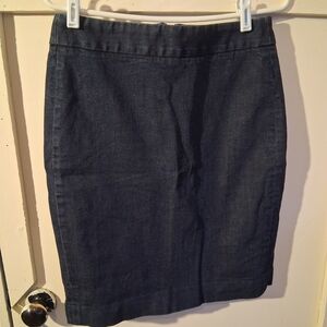 J. Crew Dark Blue Denim Pencil Skirt